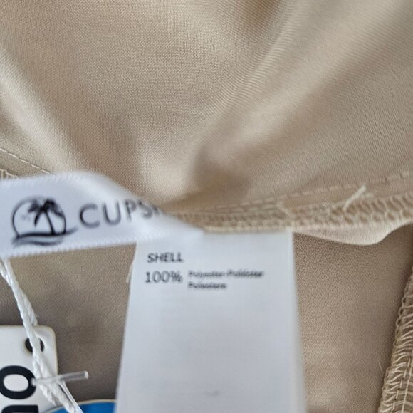 Cupshe Womens M One-Shoulder Backless Satin Dress Beige Elegant Evening Wear - Picture 12 of 12